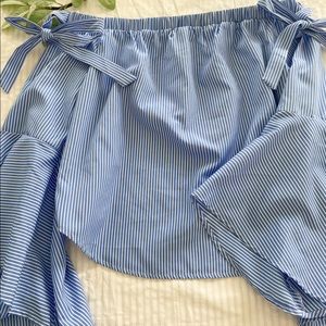 Off shoulder stripped blouse